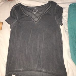 gray/green casual top